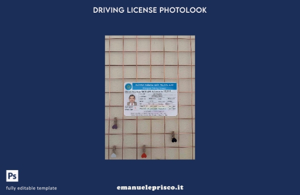 modello FRONTALE photolook della patente di guida etiope in stile verificato